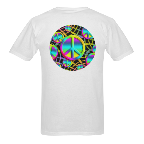Neon Colorful Peace Pattern Sunny Men's T- shirt (Model T06)
