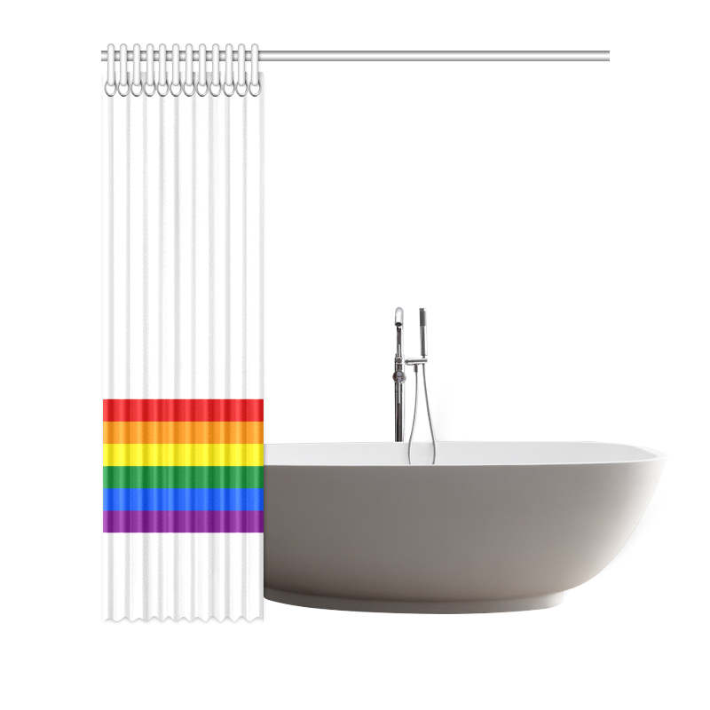 Gay Pride Rainbow Flag Stripes Shower Curtain 72"x72"