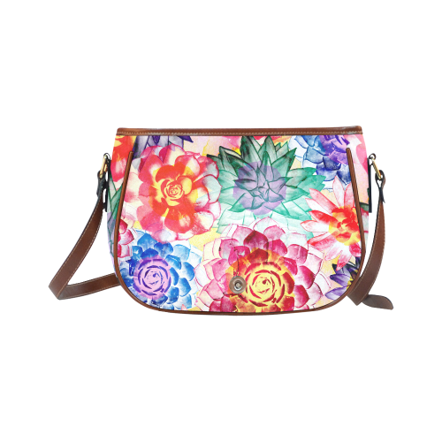 Succulents Saddle Bag/Small (Model 1649) Full Customization