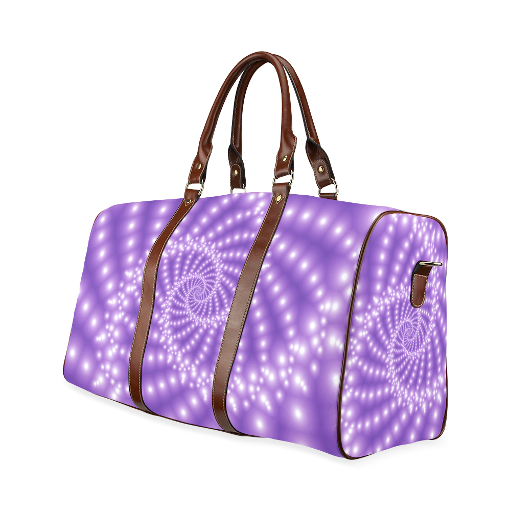 Glossy Purple Beads Spiral Fractal Waterproof Travel Bag/Small (Model 1639)