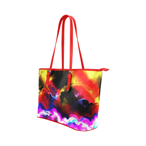 awesome fractal 38 Leather Tote Bag/Small (Model 1651)