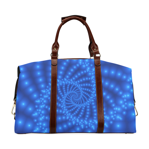 Glossy Blue Beads Spiral Fractal Classic Travel Bag (Model 1643)