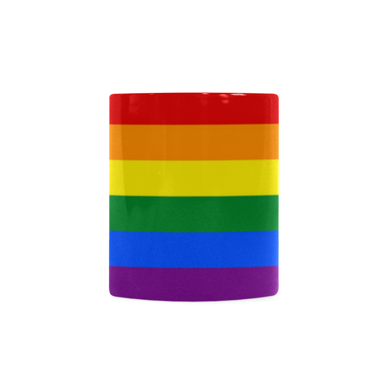 Gay Pride Rainbow Flag Stripes White Mug(11OZ)
