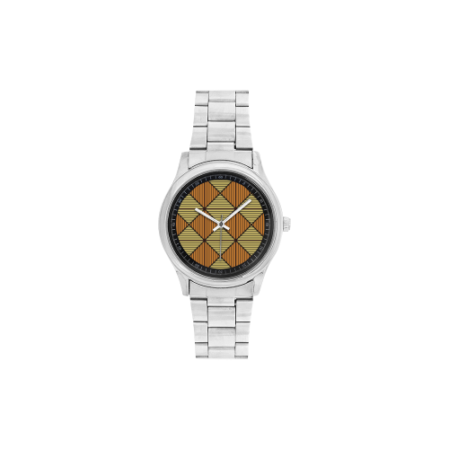 Geometric Triangle Pattern Men's Stainless Steel Watch(Model 104)