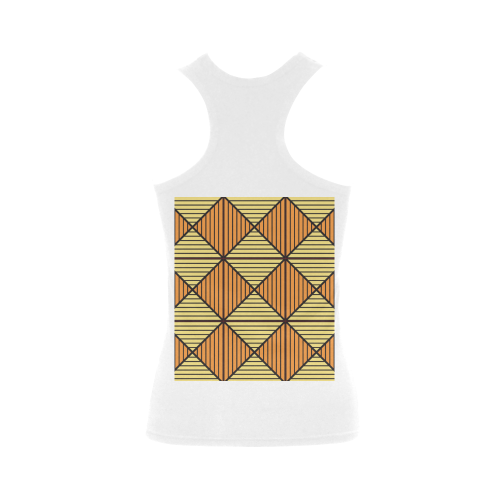 Geometric Triangle Pattern Women's Shoulder-Free Tank Top (Model T35)