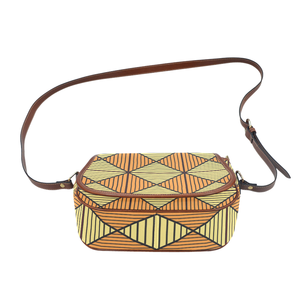 Geometric Triangle Pattern Saddle Bag/Large (Model 1649)