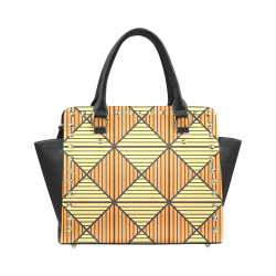 Geometric Triangle Pattern Rivet Shoulder Handbag (Model 1645)