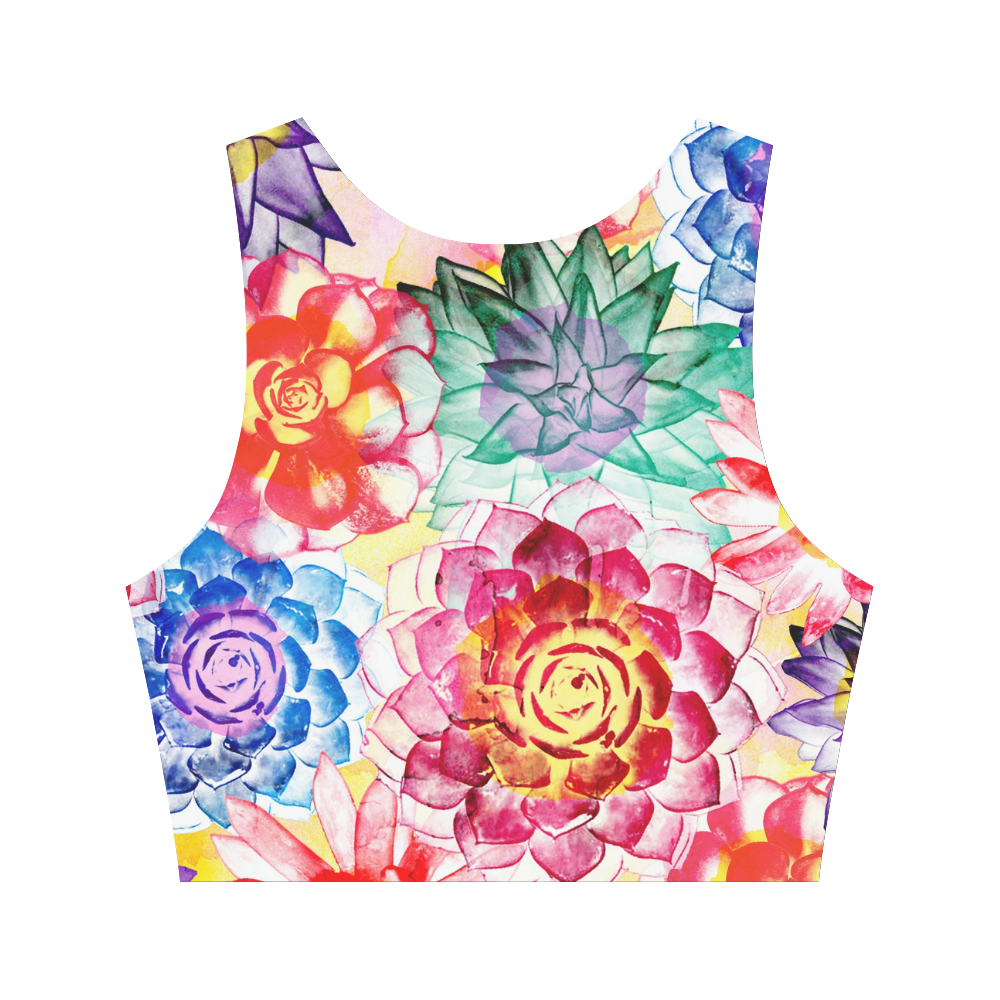 Succulents Women's Crop Top (Model T42)