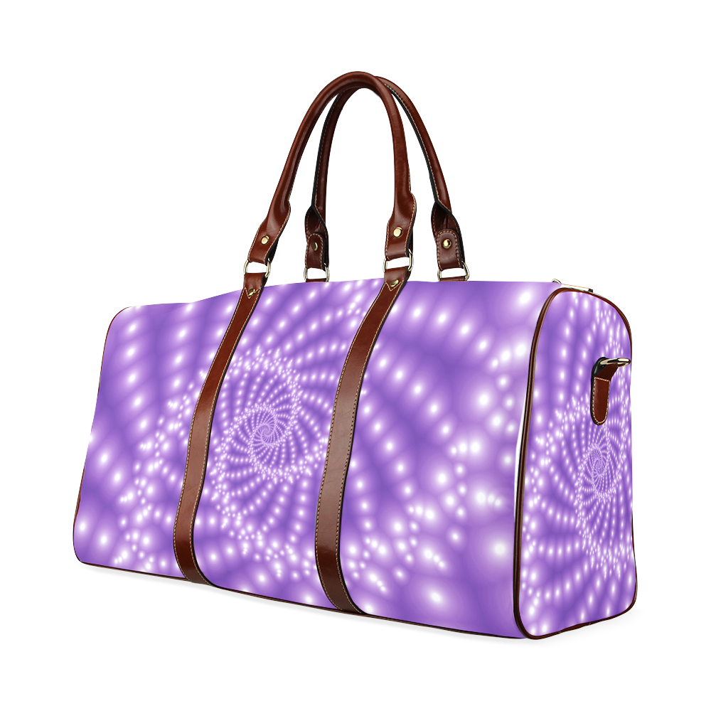 Glossy Purple Beads Spiral Fractal Waterproof Travel Bag/Small (Model 1639)