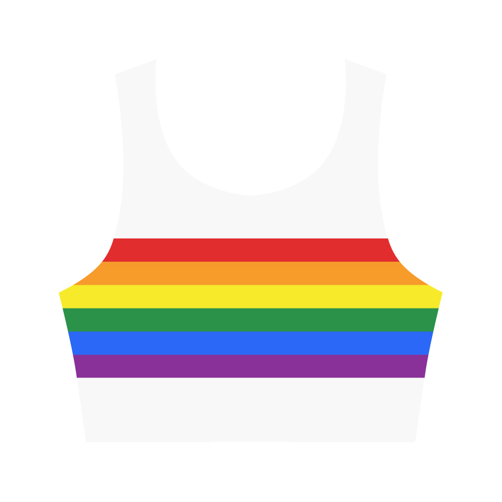 Gay Pride Rainbow Flag Stripes Women's Crop Top (Model T42)