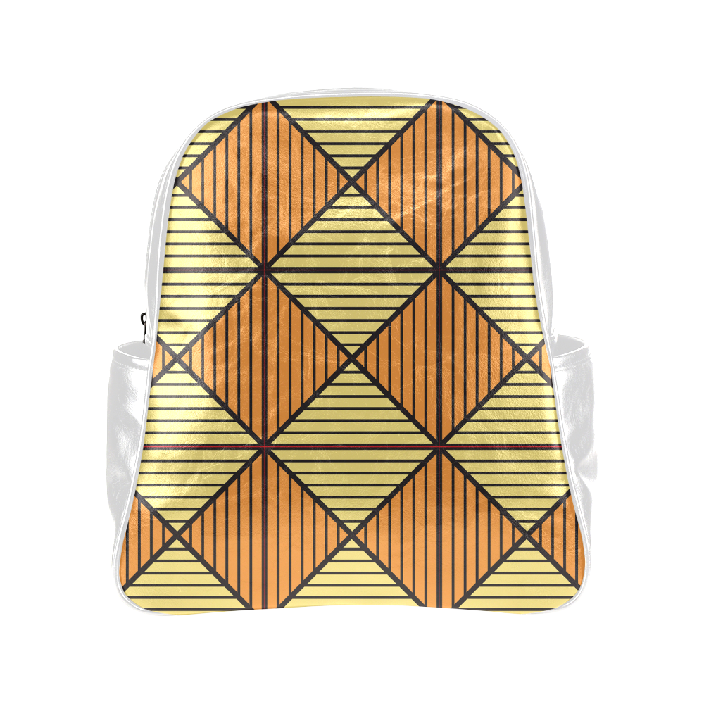 Geometric Triangle Pattern Multi-Pockets Backpack (Model 1636)