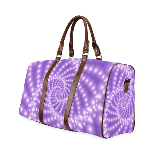 Glossy Purple Beads Spiral Fractal Waterproof Travel Bag/Large (Model 1639)