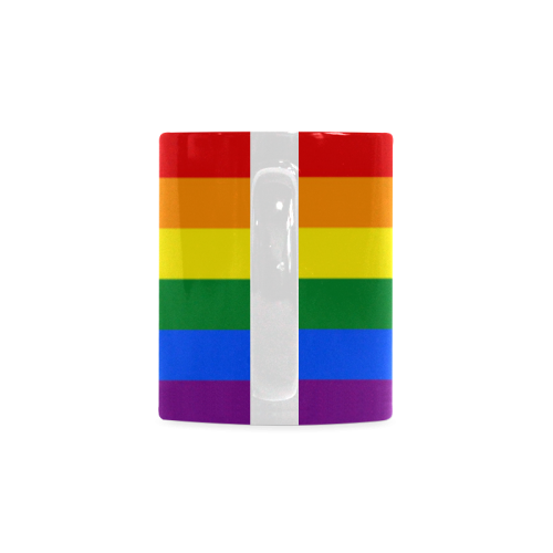 Gay Pride Rainbow Flag Stripes White Mug(11OZ)