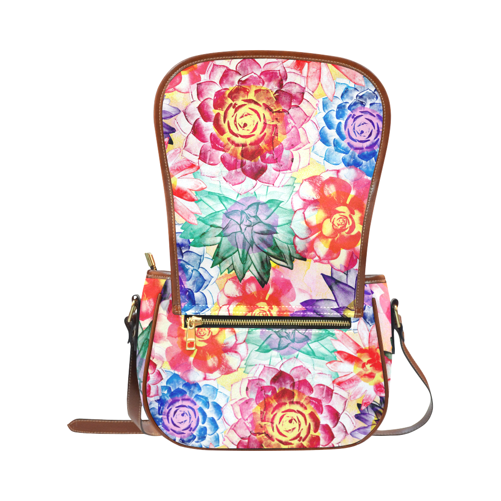 Succulents Saddle Bag/Small (Model 1649) Full Customization