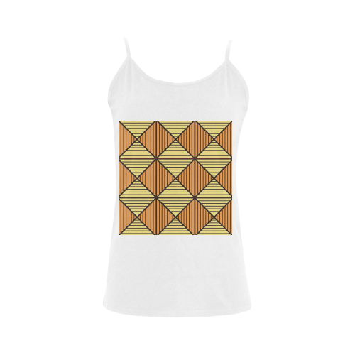 Geometric Triangle Pattern Women's Spaghetti Top (USA Size) (Model T34)