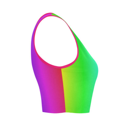 Crayon Box Ombre Rainbow Women's Crop Top (Model T42)
