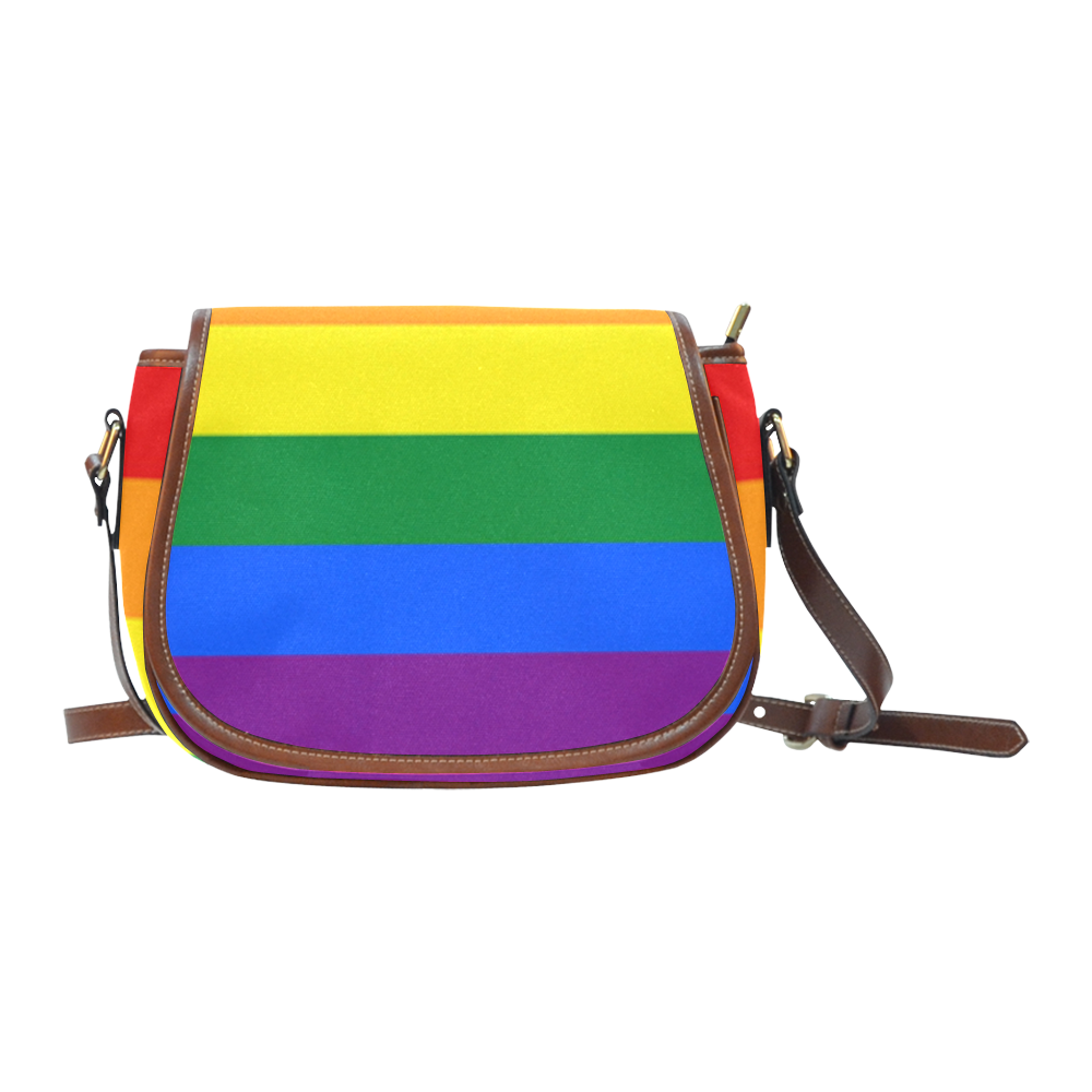 Gay Pride Rainbow Flag Stripes Saddle Bag/Small (Model 1649) Full Customization