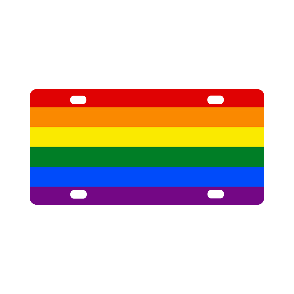 Gay Pride Rainbow Flag Stripes Classic License Plate