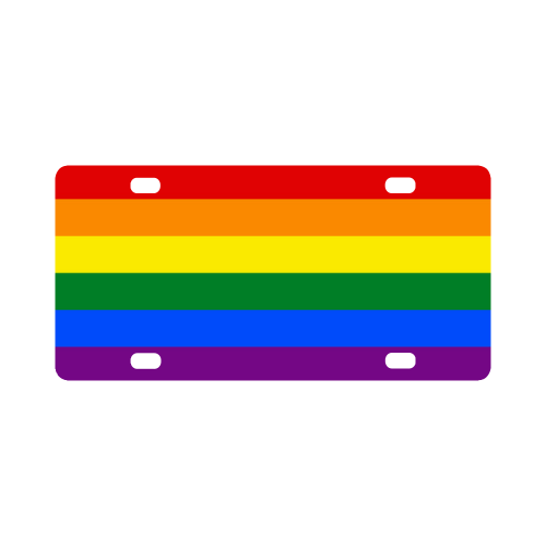Gay Pride Rainbow Flag Stripes Classic License Plate