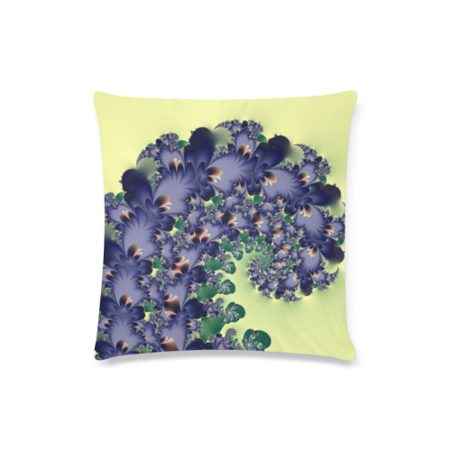 Fantastical Purple Feathers Fractal Abstract Custom Zippered Pillow Case 16"x16"(Twin Sides)