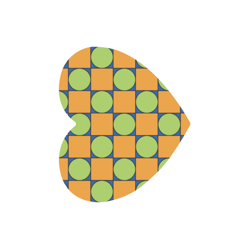 Green and Orange Geometric Pattern Heart-shaped Mousepad