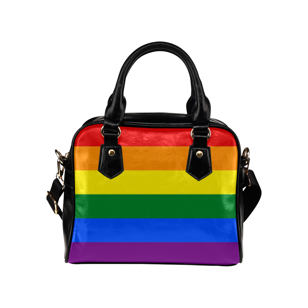 Gay Pride Rainbow Flag Stripes Shoulder Handbag (Model 1634)