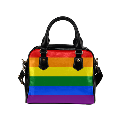 Gay Pride Rainbow Flag Stripes Shoulder Handbag (Model 1634)