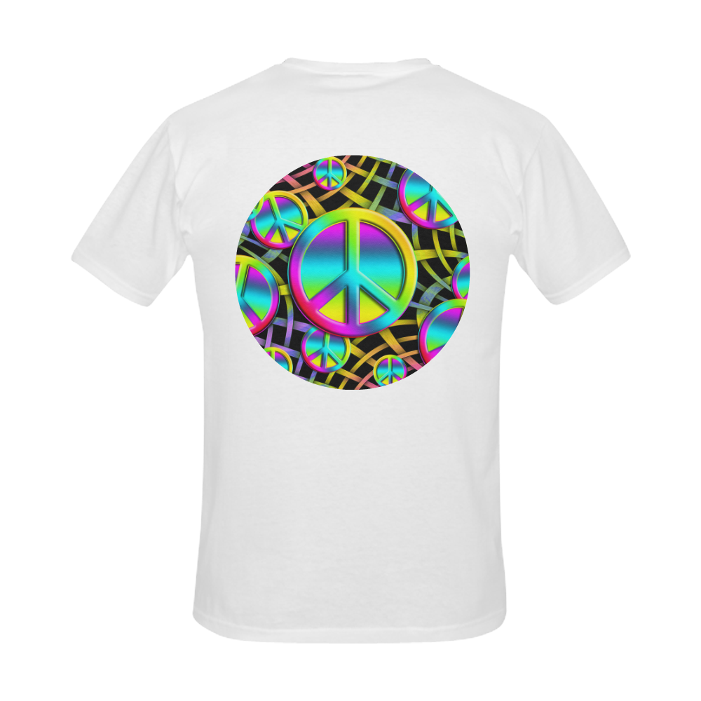 Neon Colorful Peace Pattern Men's Slim Fit T-shirt (Model T13)