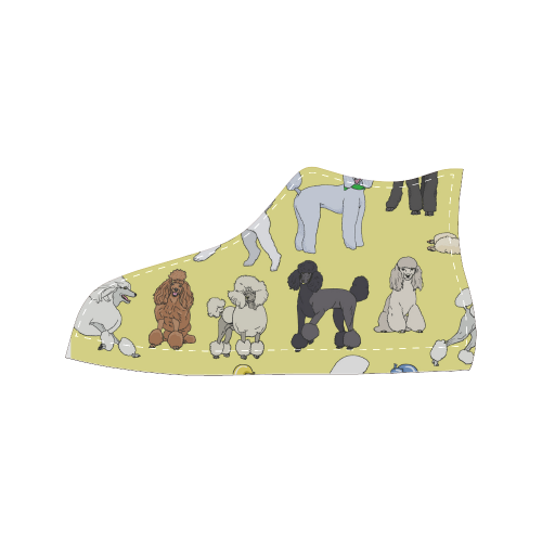 poodles yellow Women's Classic High Top Canvas Shoes (Model 017)