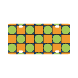 Green and Orange Geometric Pattern Classic License Plate