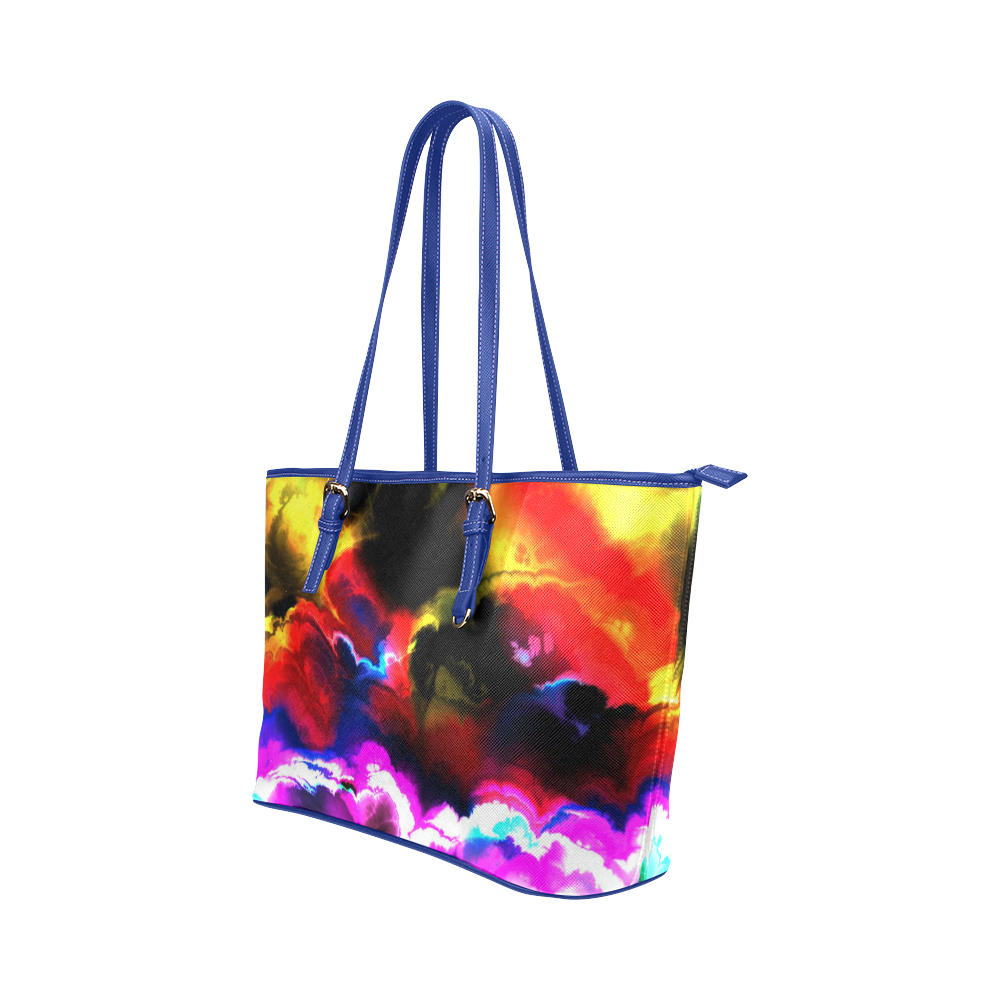 awesome fractal 38 Leather Tote Bag/Large (Model 1651)