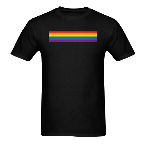 Gay Pride Rainbow Flag Stripes Men's T-Shirt in USA Size (Two Sides Printing)