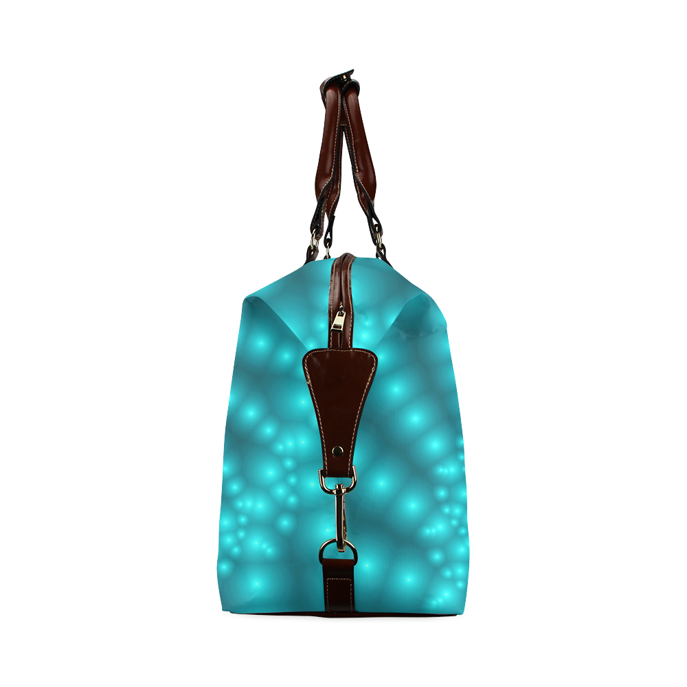 Glossy Turquoise Beads Spiral Fractal Classic Travel Bag (Model 1643)
