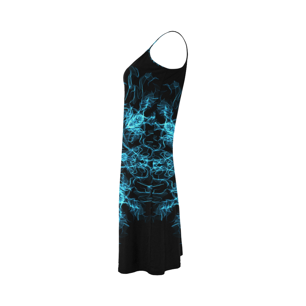 Blue SILK Arts Fractal Alcestis Slip Dress (Model D05)