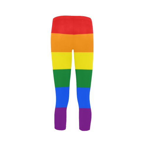 Gay Pride Rainbow Flag Stripes Capri Legging (Model L02) | ID: D346824