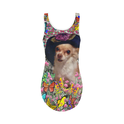 Chi Chi in Yellow Butterflies, Chihuahua Puppy Dog Vest One Piece Swimsuit (Model S04)