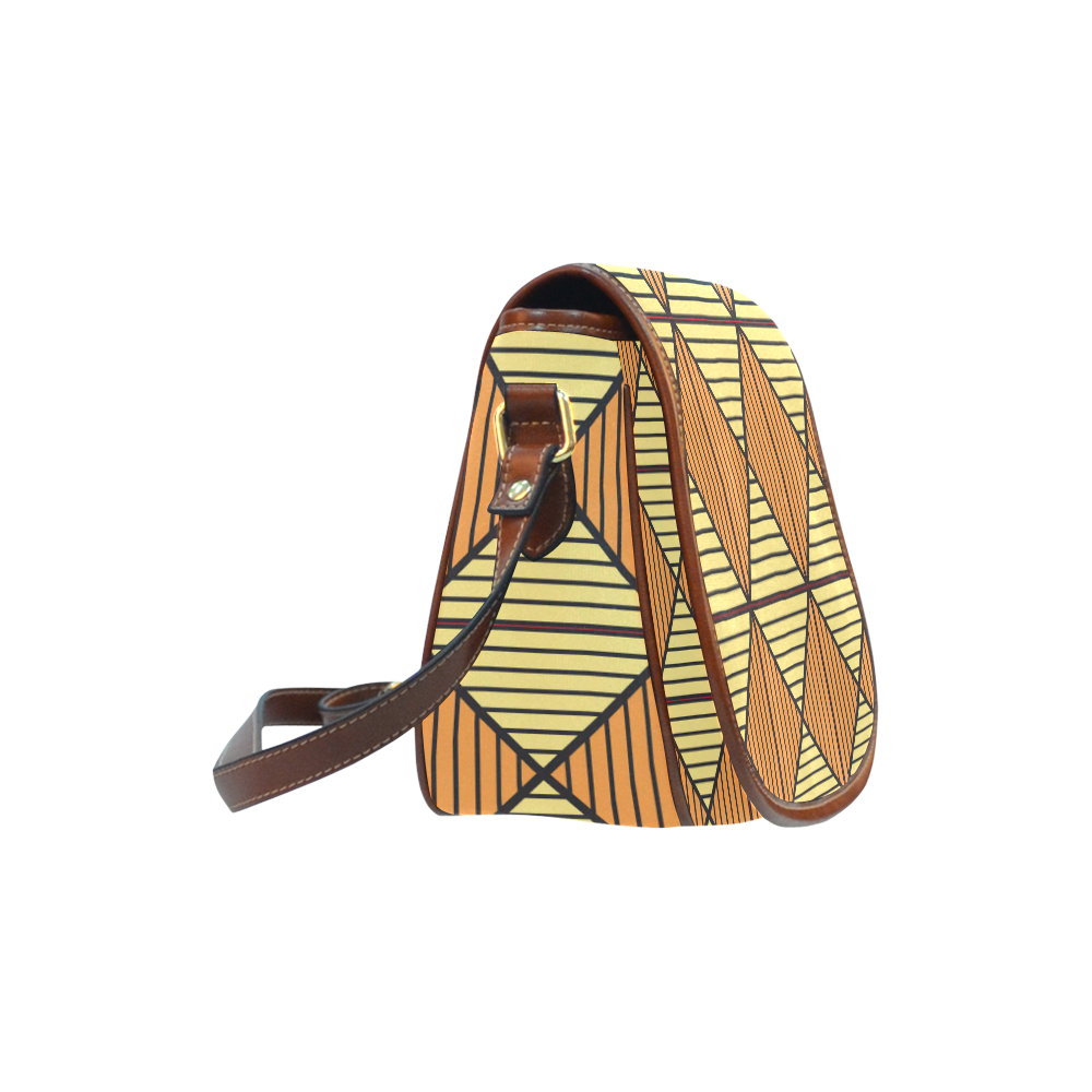 Geometric Triangle Pattern Saddle Bag/Small (Model 1649) Full Customization