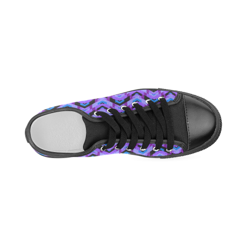 Purple Chevrons Stripes Women's Classic Canvas Shoes (Model 018)