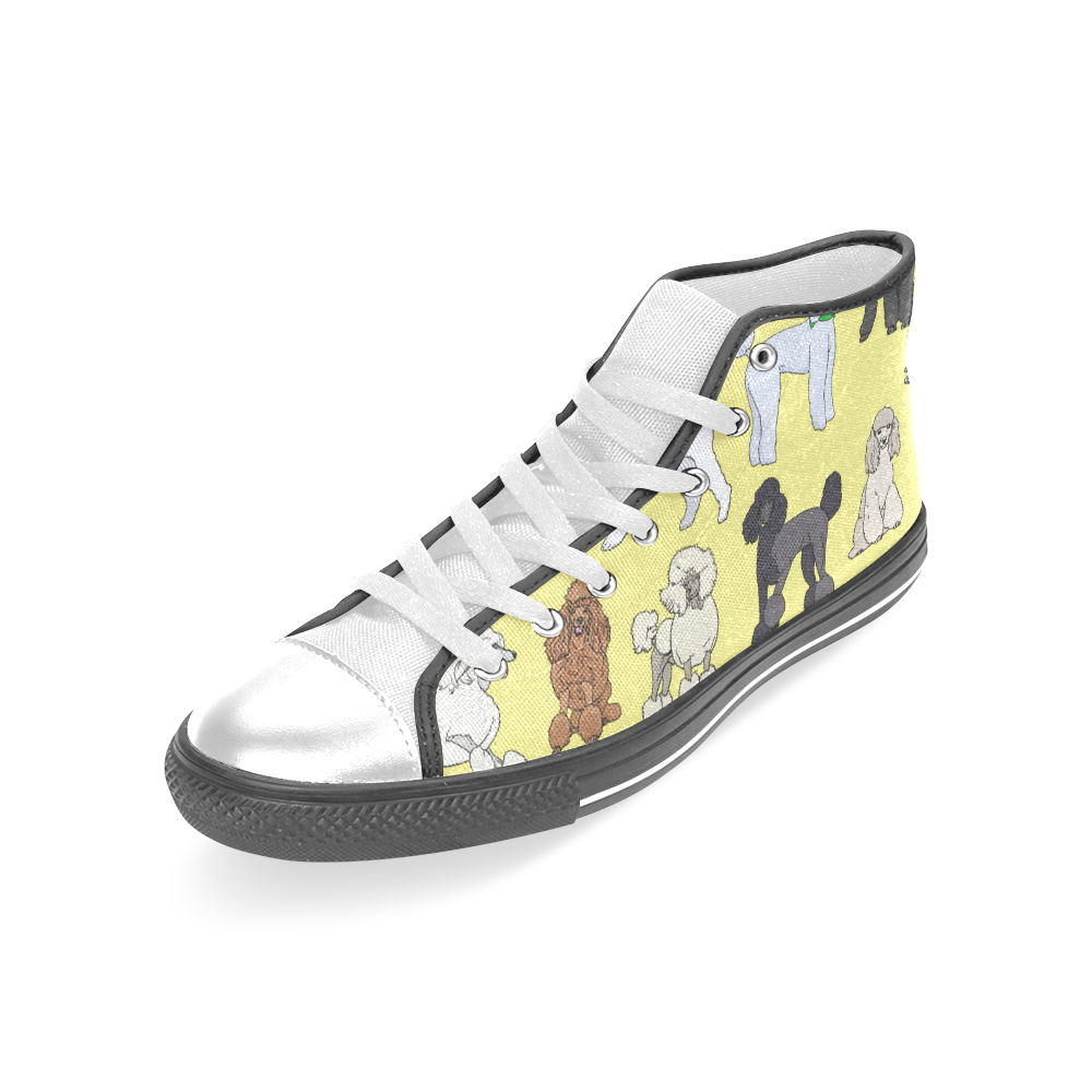 poodles yellow Women's Classic High Top Canvas Shoes (Model 017)