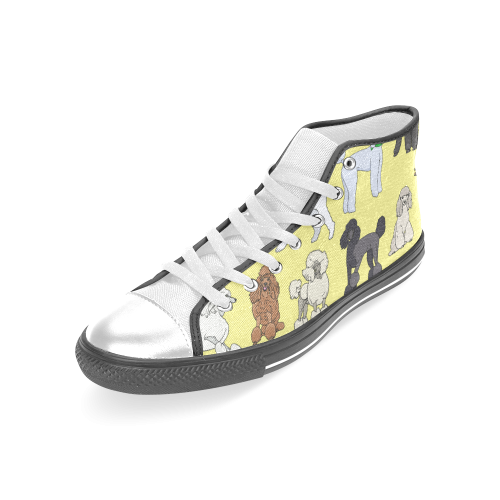 poodles yellow Women's Classic High Top Canvas Shoes (Model 017)