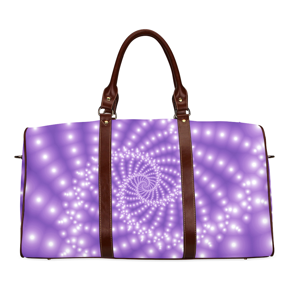 Glossy Purple Beads Spiral Fractal Waterproof Travel Bag/Small (Model 1639)