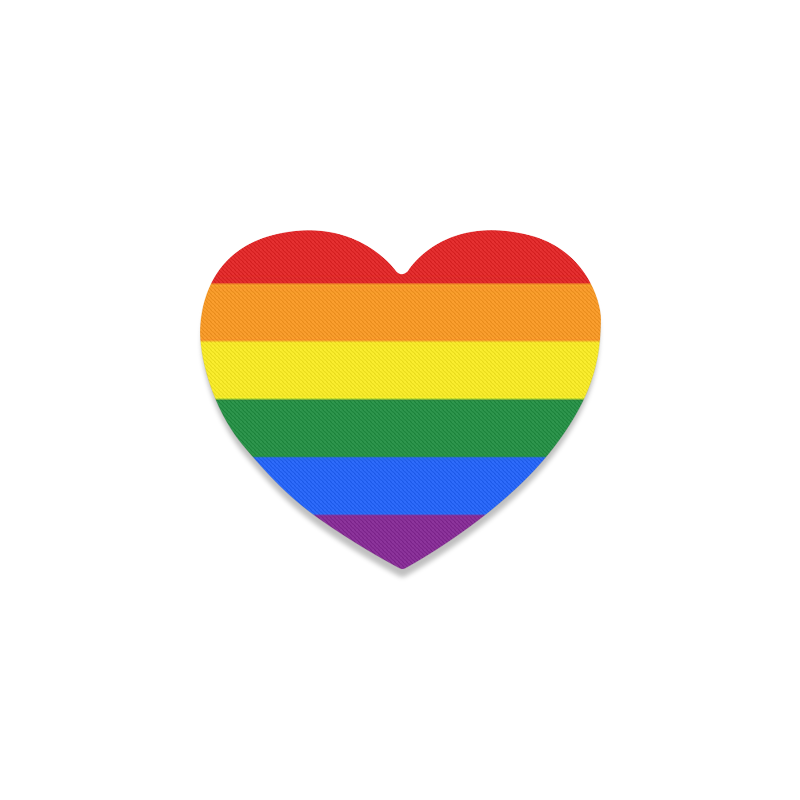 Gay Pride Rainbow Flag Stripes Heart Coaster