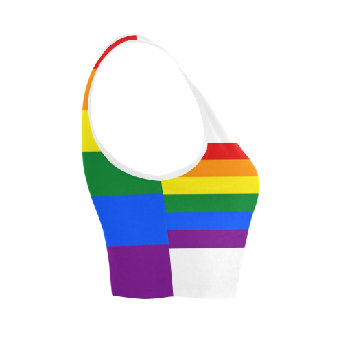 Gay Pride Rainbow Flag Stripes Women's Crop Top (Model T42)