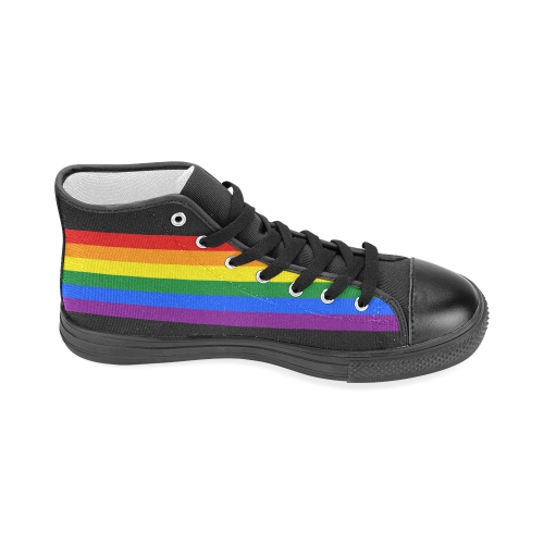 Gay Pride Rainbow Flag Stripes Men’s Classic High Top Canvas Shoes (Model 017)