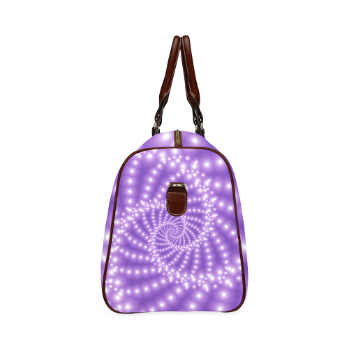 Glossy Purple Beads Spiral Fractal Waterproof Travel Bag/Small (Model 1639)