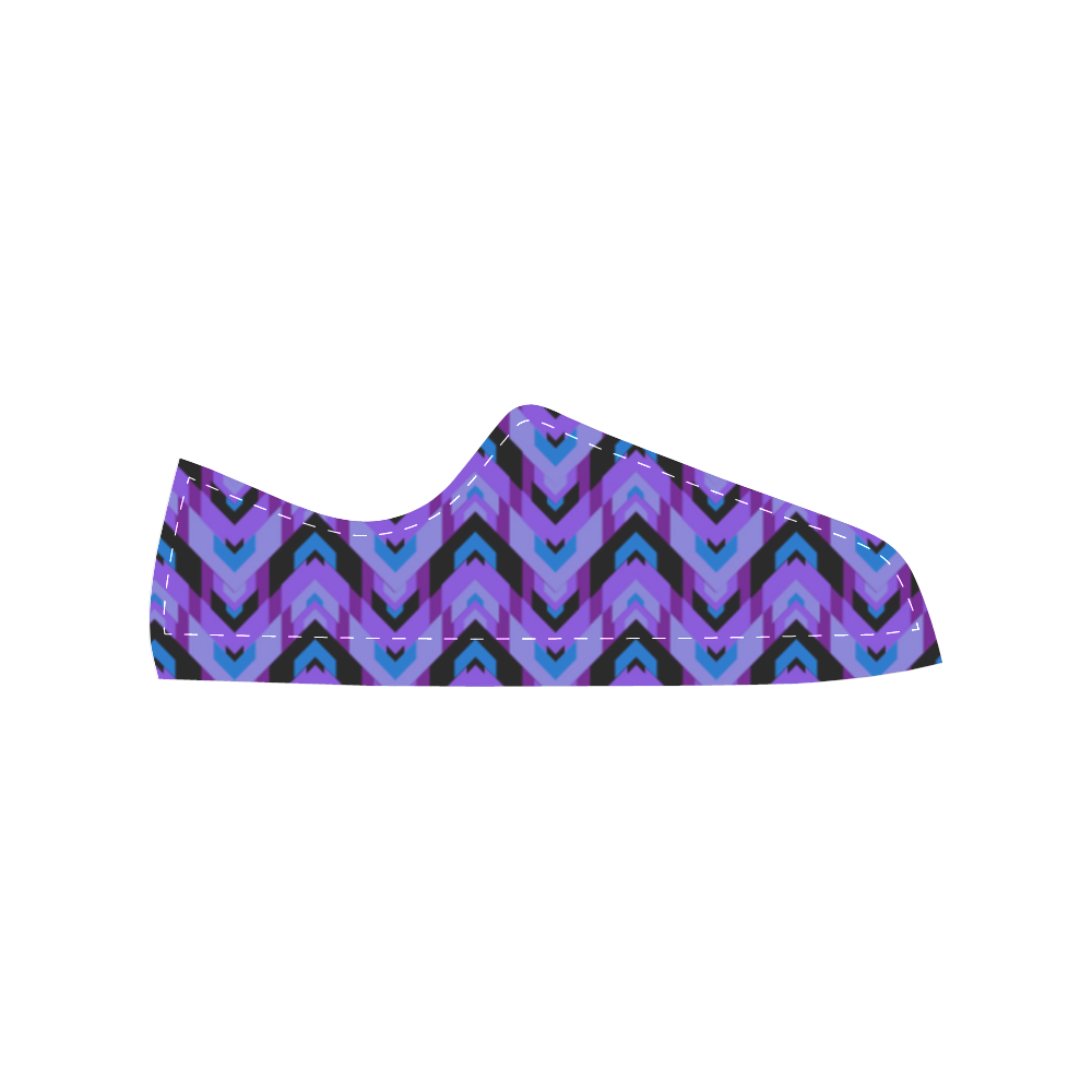 Purple Chevrons Stripes Women's Classic Canvas Shoes (Model 018)