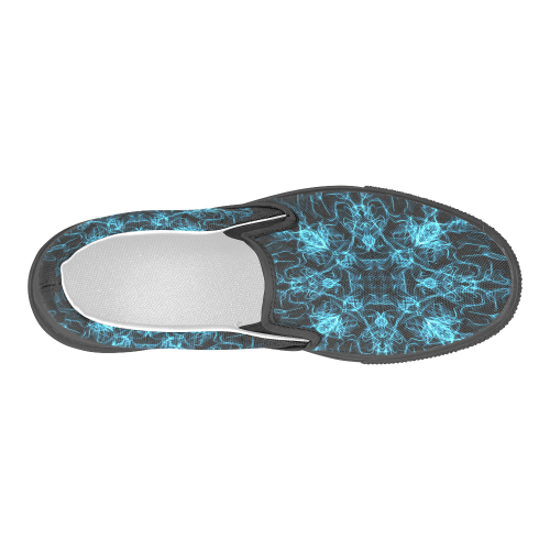 Blue SILK Arts Fractal Men's Slip-on Canvas Shoes (Model 019)