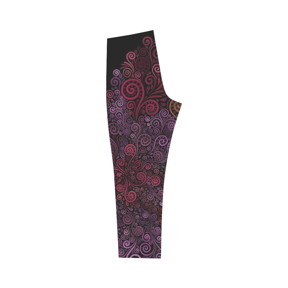 Psychedelic 3D Rose Capri Legging (Model L02)