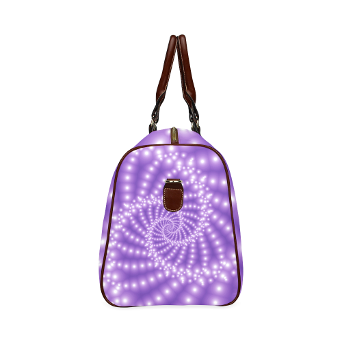 Glossy Purple Beads Spiral Fractal Waterproof Travel Bag/Large (Model 1639)