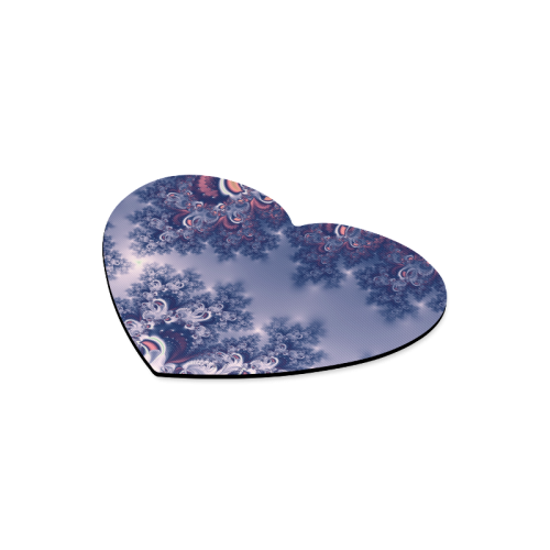 Purple Frost Fractal Heart-shaped Mousepad